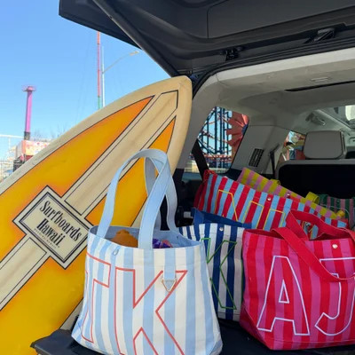 Striped Custom Alpha Tote - Cabana | BaubleBar