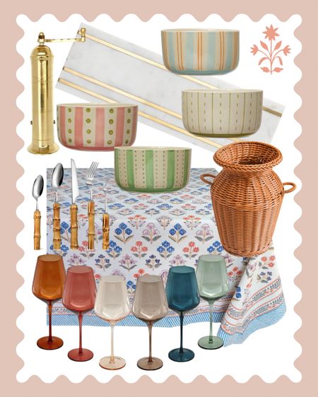 #founditonamazon
Amazon tablescape; Fall table setting; colored wine glasses; block print tablecloth; charcuterie board; bamboo cutlery; rattan vase

#LTKunder50 #LTKFind #LTKhome