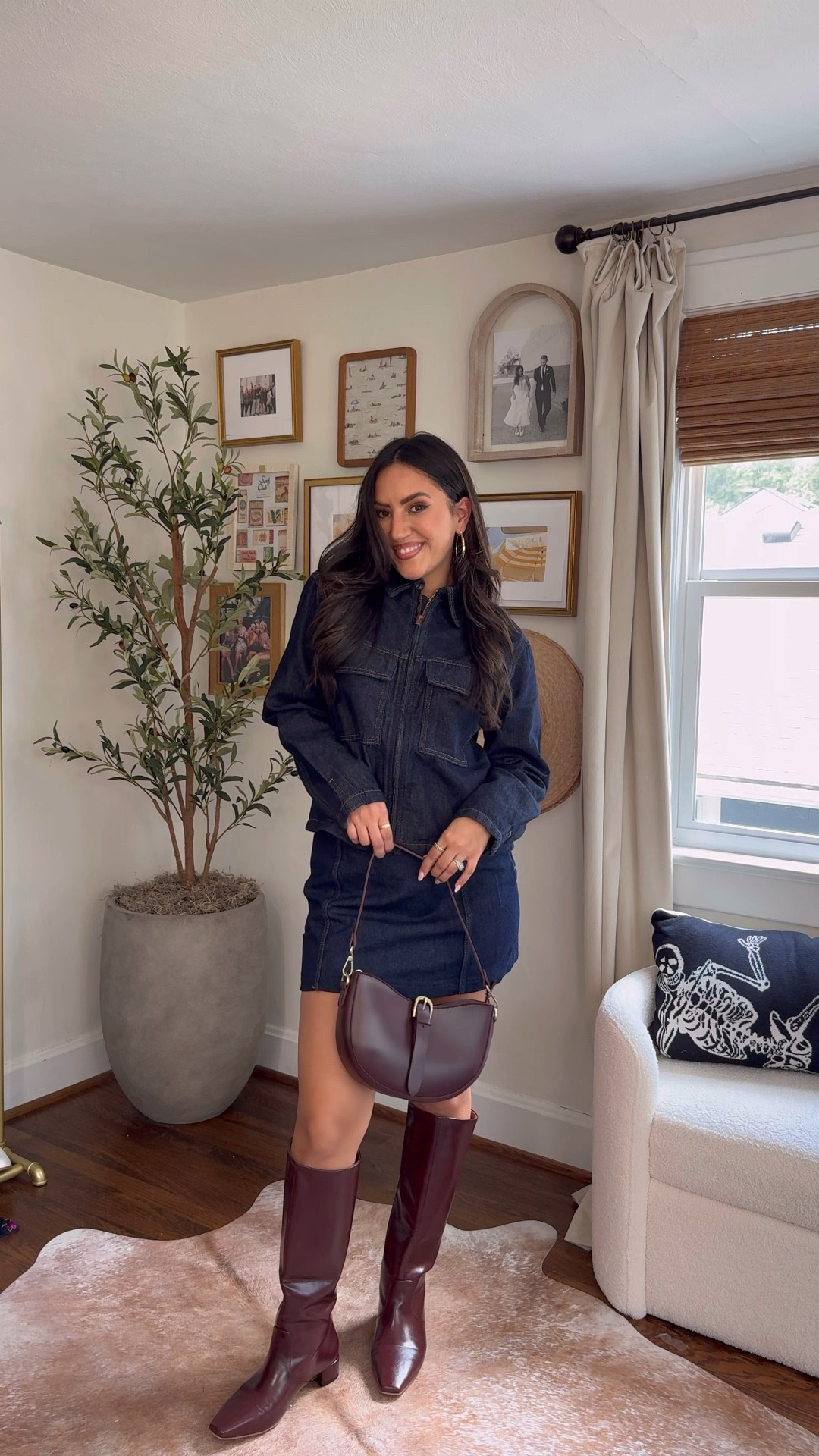 Denim on denim outfit idea for fall!

Wearing size small (or 4), 8 in boots

#LTKVideo #LTKSeasonal #LTKStyleTip