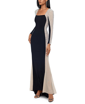 XSCAPE Petite Embellished Colorblocked Gown - Macy's | Macy's