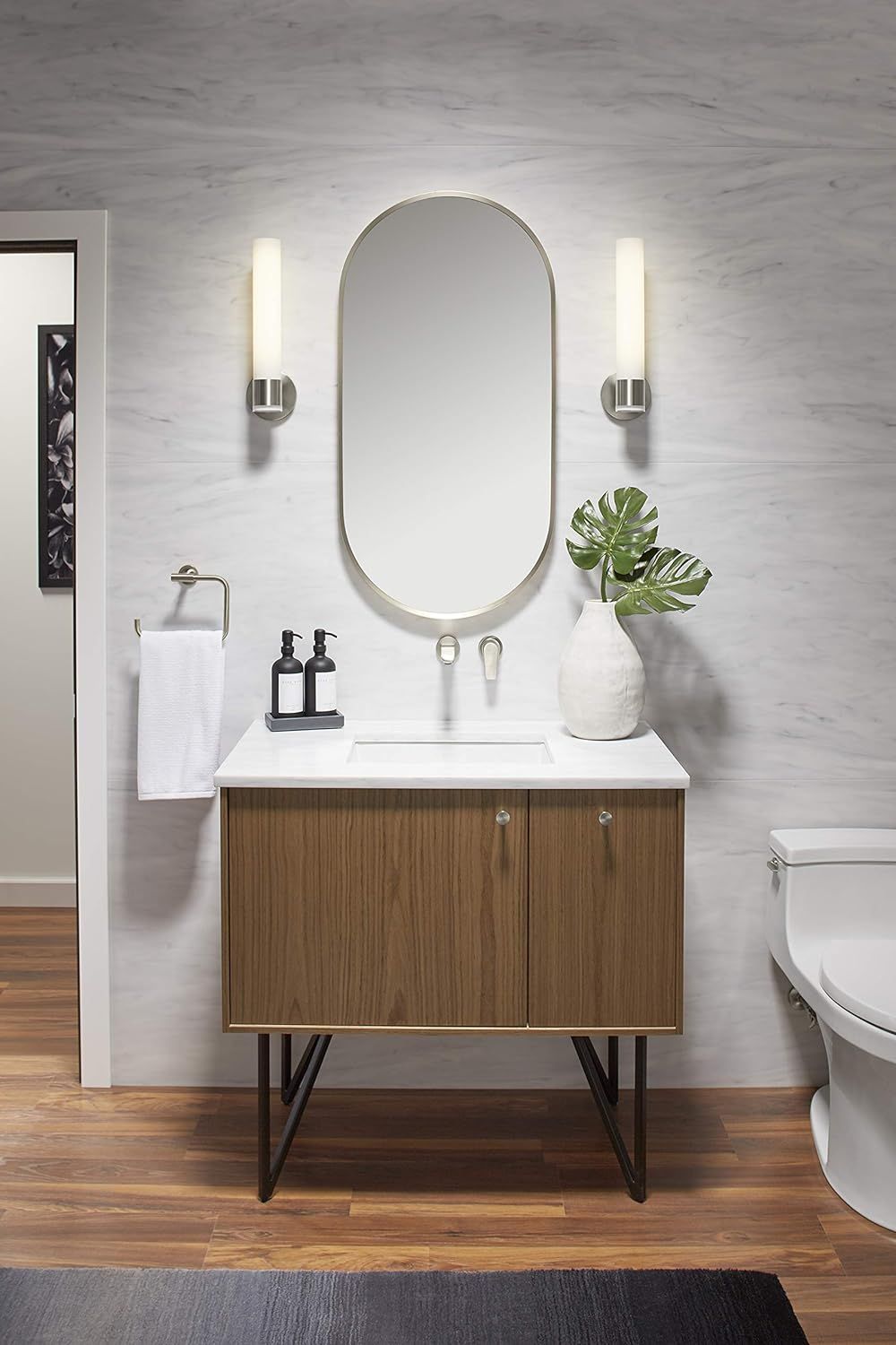 Kohler K-26051-BNL Essential 20" x 40" Capsule Mirror, Ideal for Around the Home, Brushed Nickel | Amazon (US)