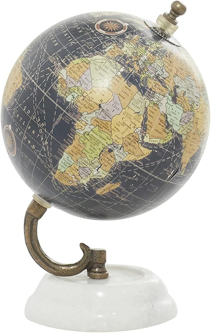 Deco 79 Marble Globe with Marble Base, 5" x 5" x 8", Black | Amazon (US)
