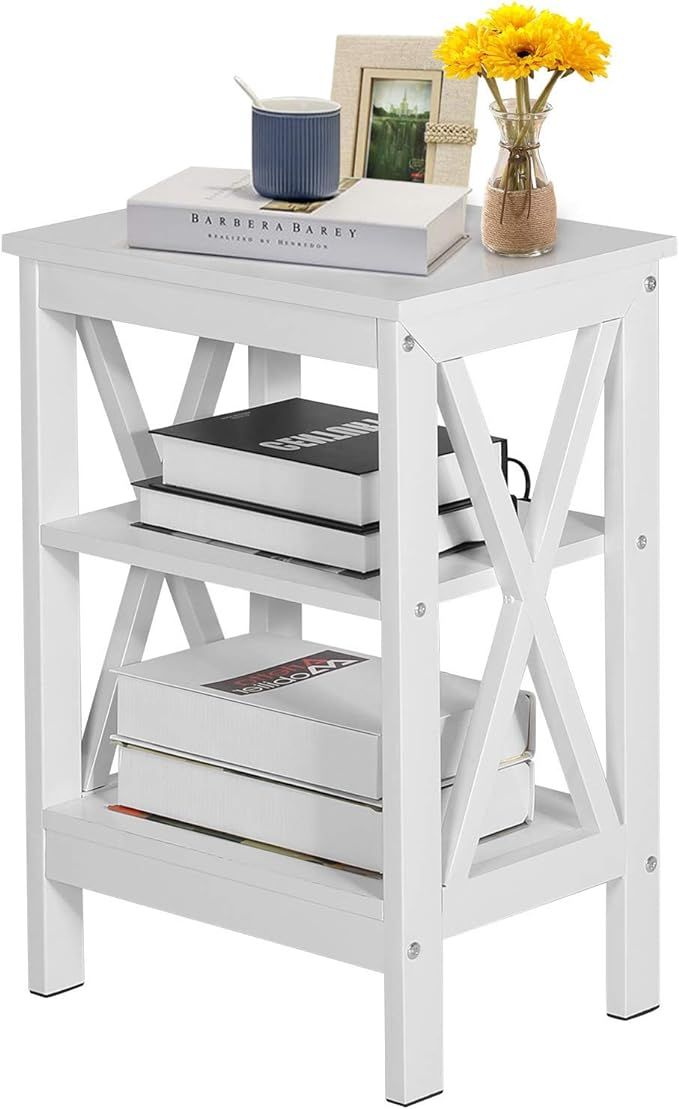 VECELO Modern X-Design Night Stand, Nightstands End Storage Versatile Shelf Side Table,Easy Assem... | Amazon (US)