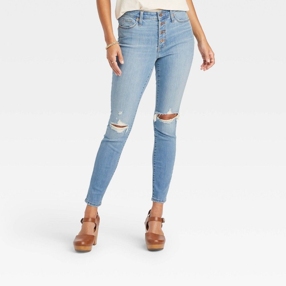 Women's High-Rise Skinny Cropped Jeans - Universal Thread Light Blue 4 Short | Target