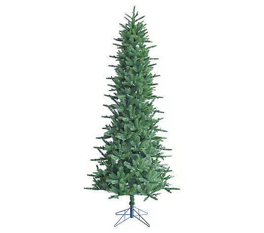 Fraser Hill Farm 7.5' Carmel Pine Slim Artificial Christmas - QVC.com | QVC