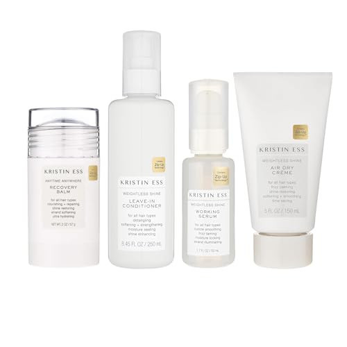 Kristin Ess Frizz Control Set - Leave In Conditioner, Hair Serum, Blow Dry Cream & Hair Styler Balm (Variety Pack) | Amazon (US)