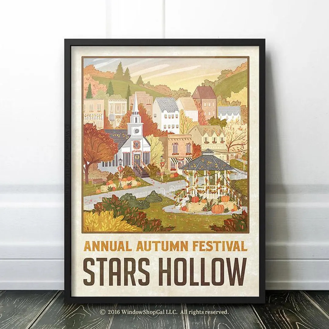 Stars Hollow "autumn Festival" Travel Poster - Etsy | Etsy (US)