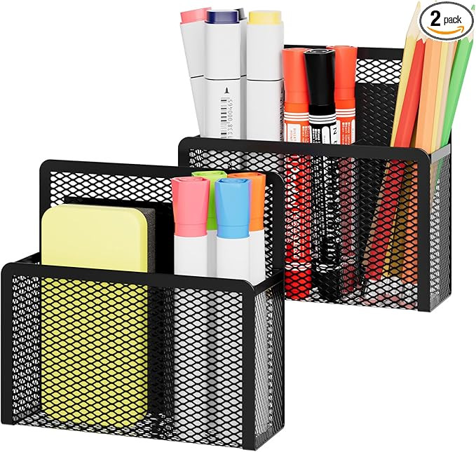 Magnetic Dry Erase Marker Holder, Mesh Pen Holder for Whiteboard，Magnet Pencil Organizer Storag... | Amazon (US)