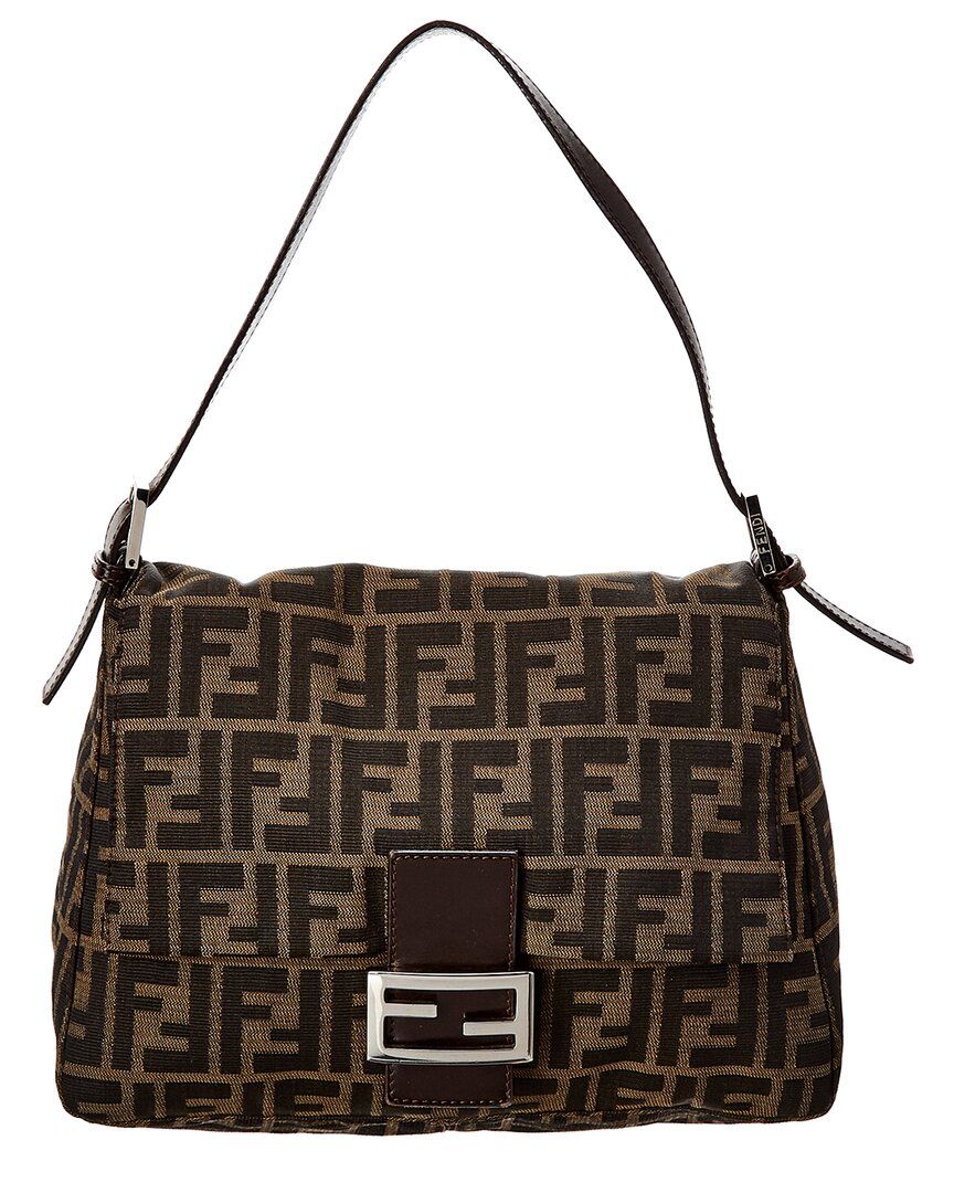 FENDI Brown Zucca Canvas Shoulder Bag | Gilt