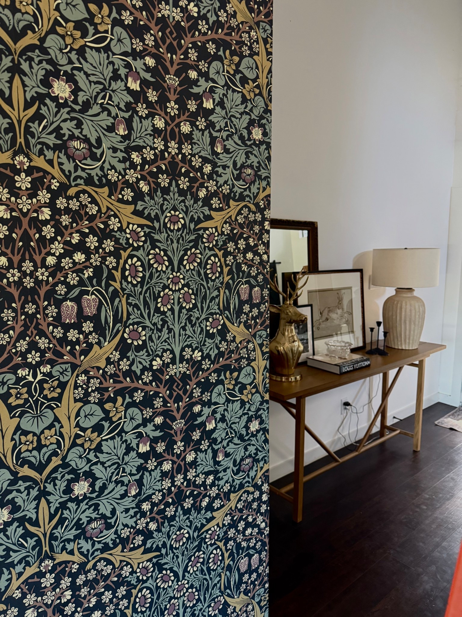 Decided the dining room needed some fun so we added this wallpaper and I love what it did to the space 



Home design, home makeover, wall paper, dining room, mid century modern, Ralph Lauren, home interior 

#LTKHome