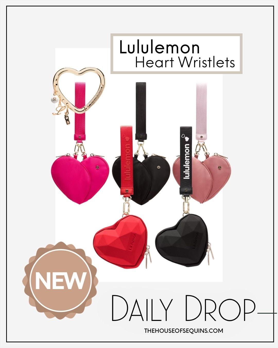 Shop Lululemon heart wristlets!