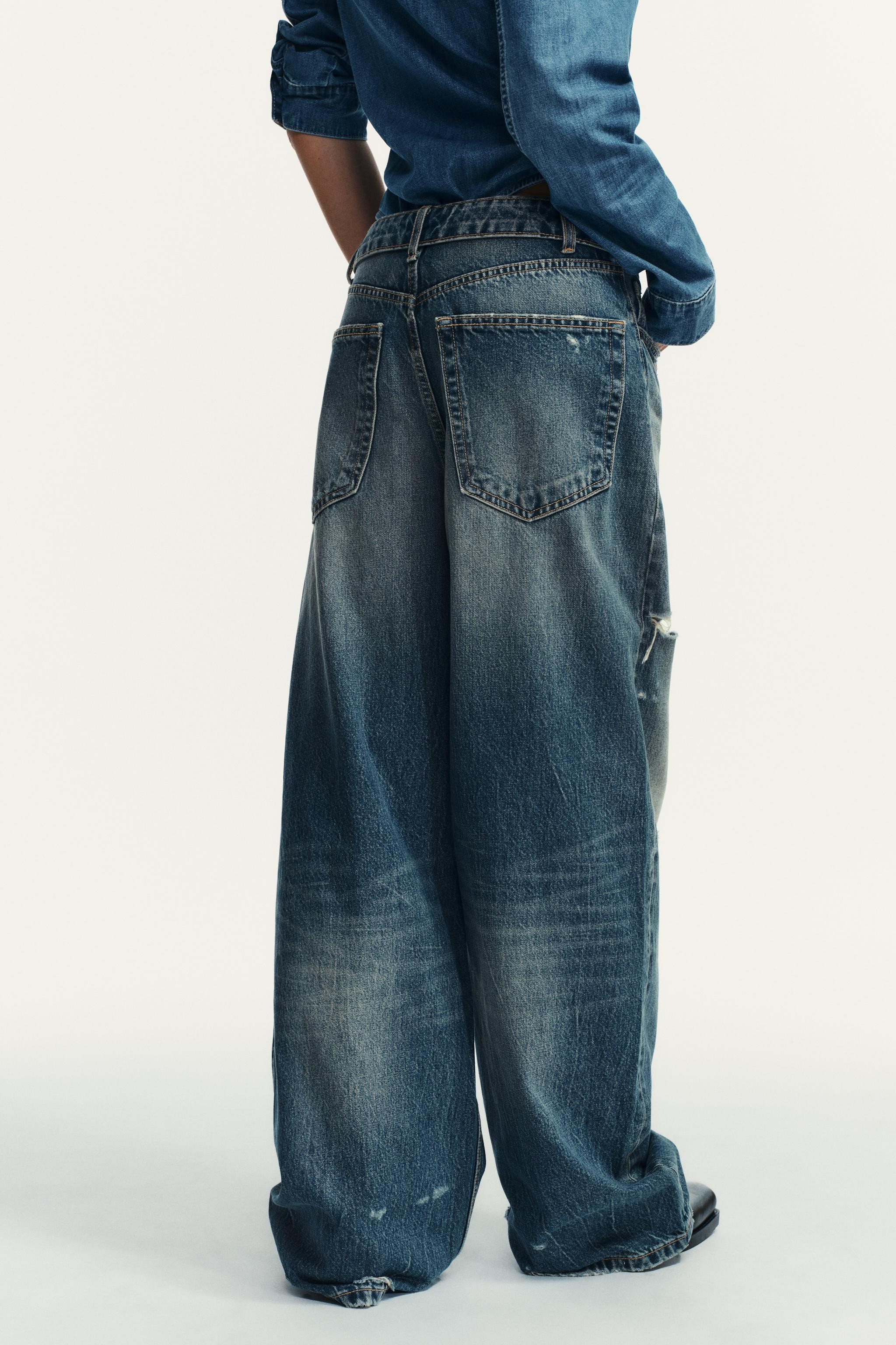 TRF MID-RISE FOLD-OVER WAISTBAND JEANS | Zara US