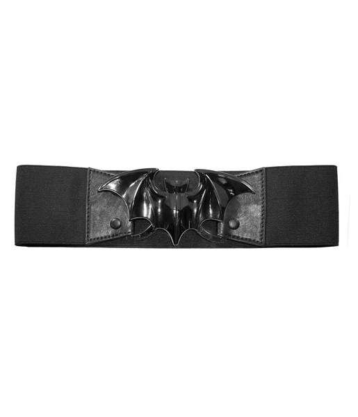 Black Bat Elastic Cinch Belt | UniqueVintage