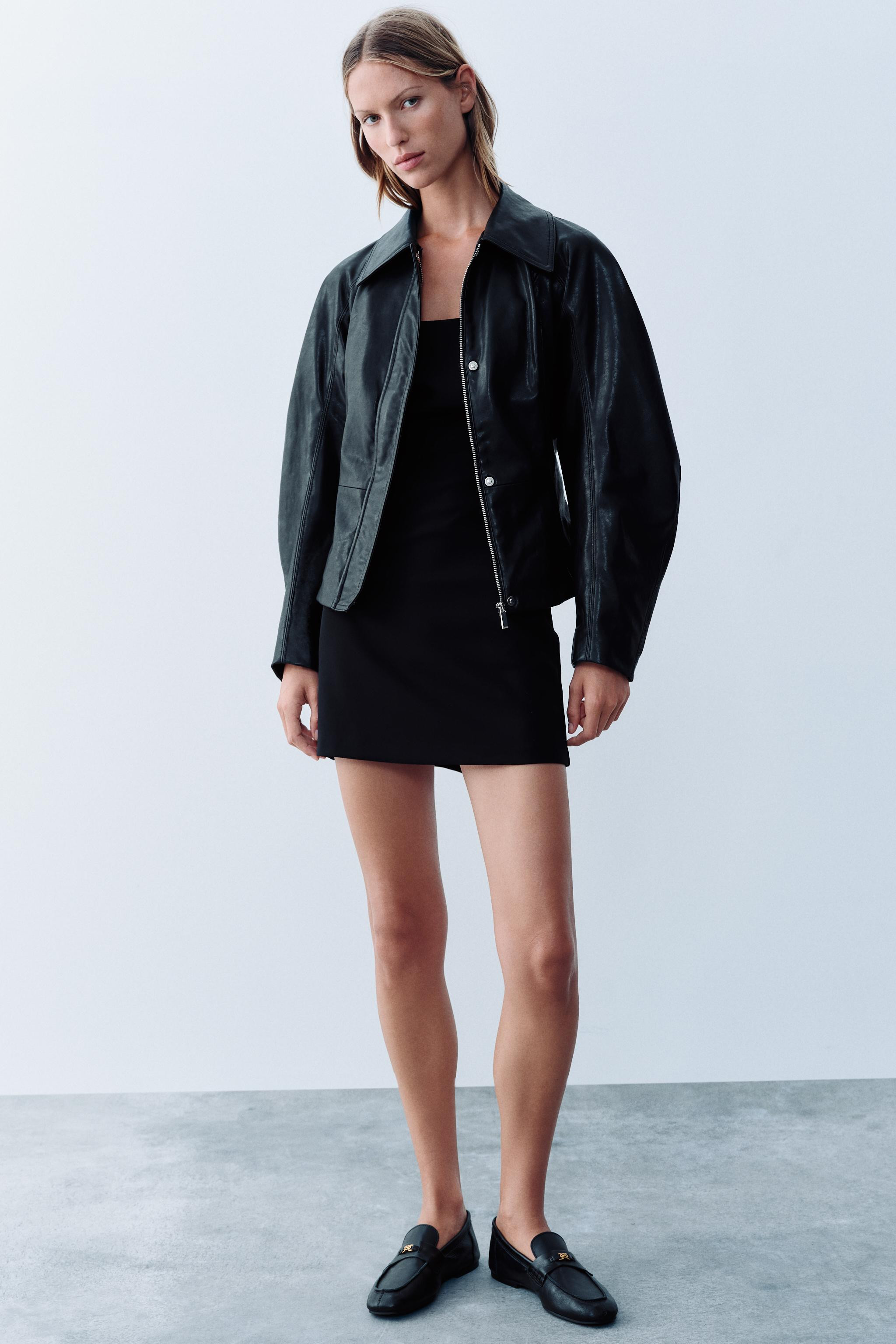LEATHER-EFFECT BELTED JACKET | Zara US
