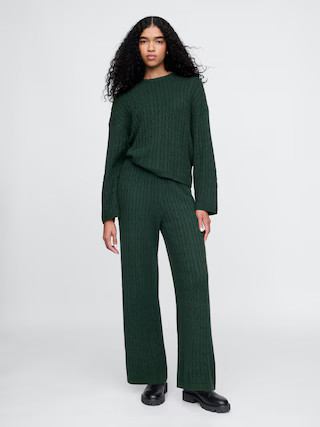 CashSoft Cable-Knit Sweater Pants | Gap (US)