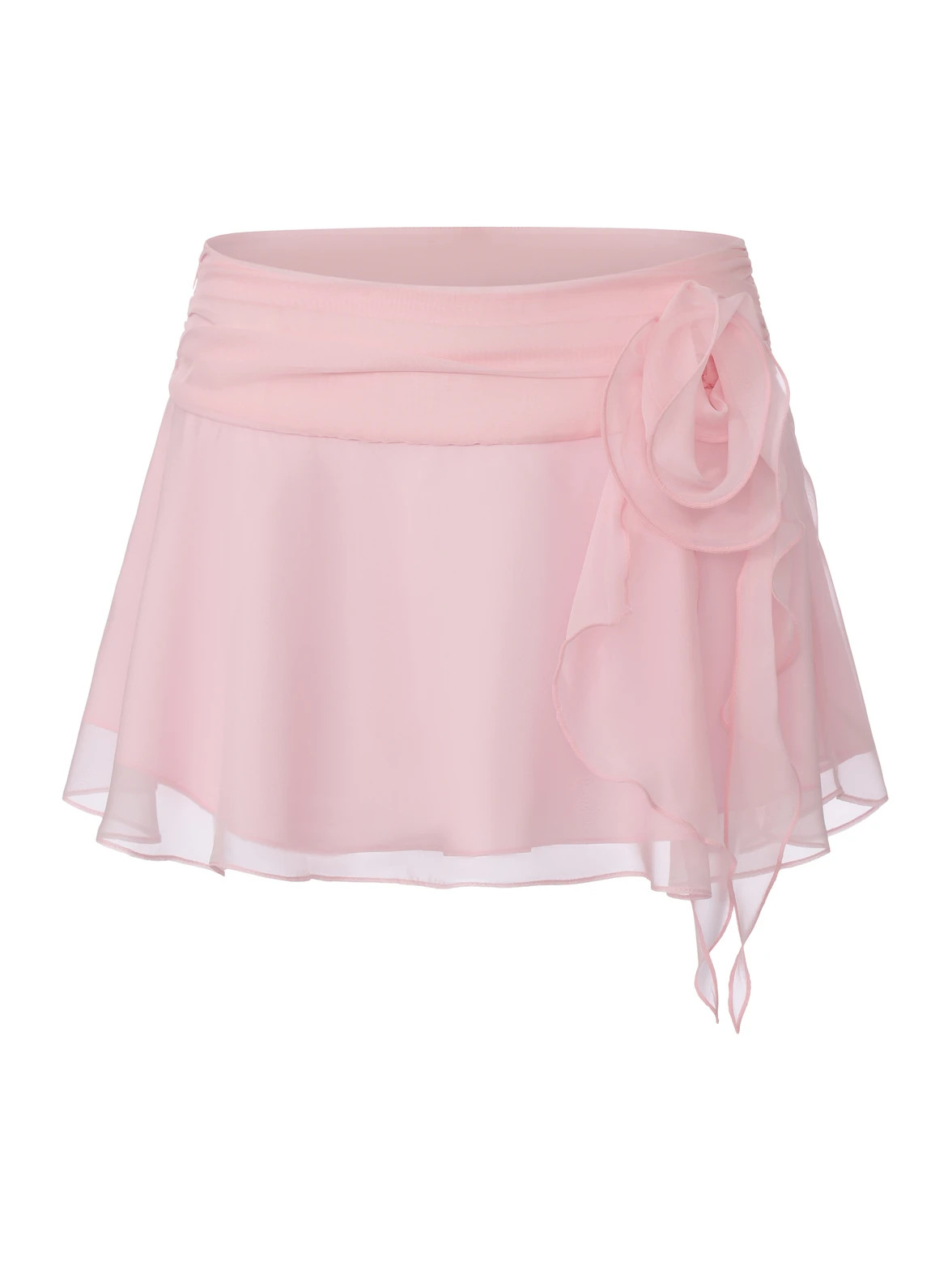 Ophelia Rosette Ruched Pink Skirt | Nana Jacqueline | Nana Jacqueline