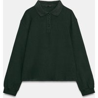 Zara - Long-Sleeve Polo Shirt - Green - M - Woman | Zara US