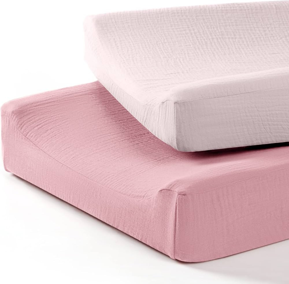 Baby Changing Pad Cover: Muslin Diaper Changing Table Pad Cover - Changing Pad Sheets for Girls B... | Amazon (US)