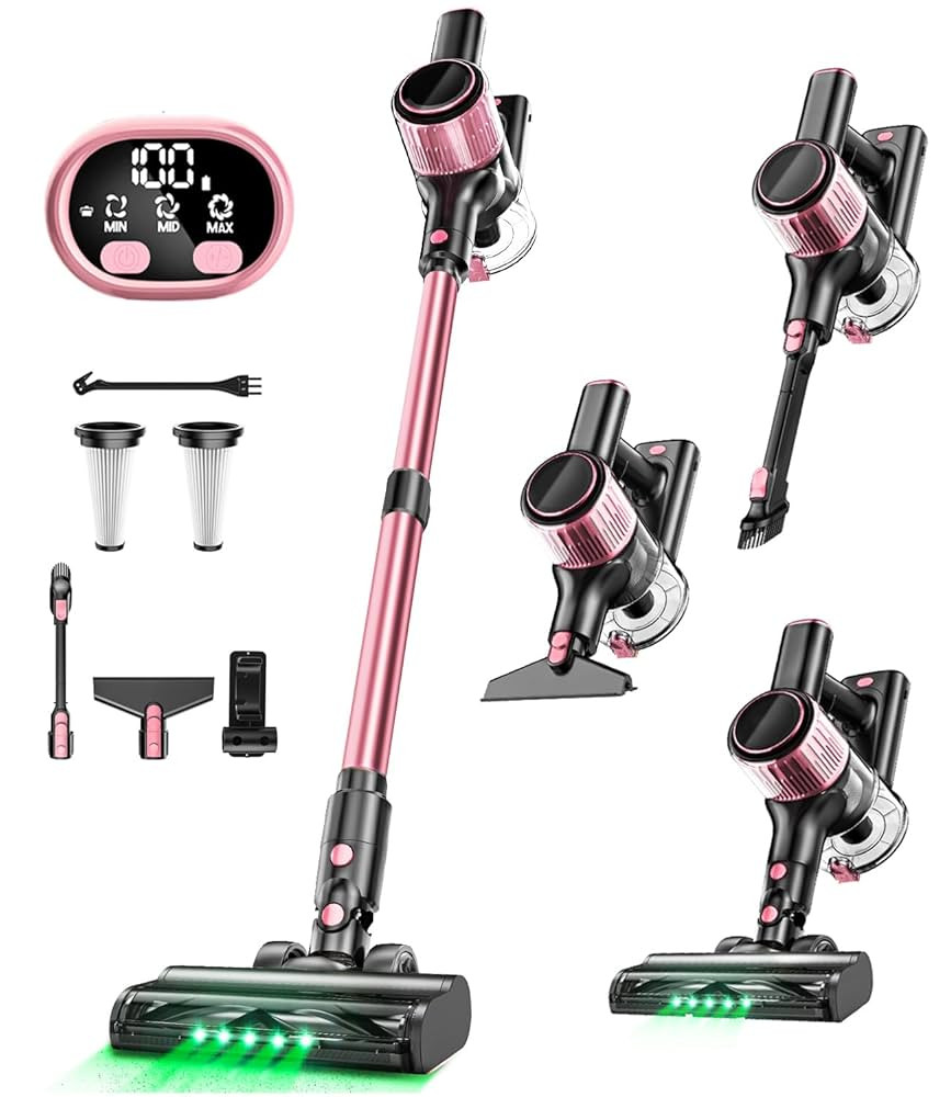Cordless Vacuum Cleaner, 8 in 1 Powerful Suction Lightweight Vacuum Cleaner for Home, LED Display... | Amazon (US)
