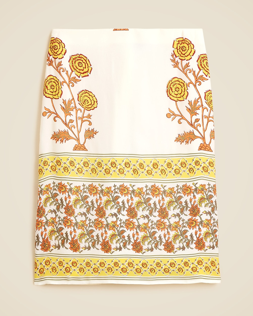Knee-length skirt in scarf print | J. Crew US