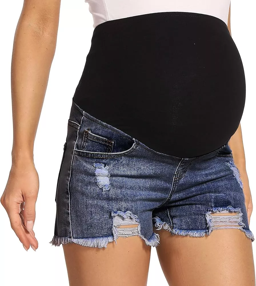 V VOCNI Maternity Denim Shorts … curated on LTK