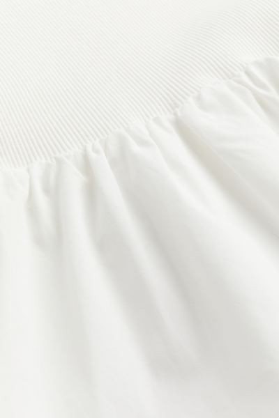 Poplin-skirt Ribbed Jersey Dress | H&M (US + CA)