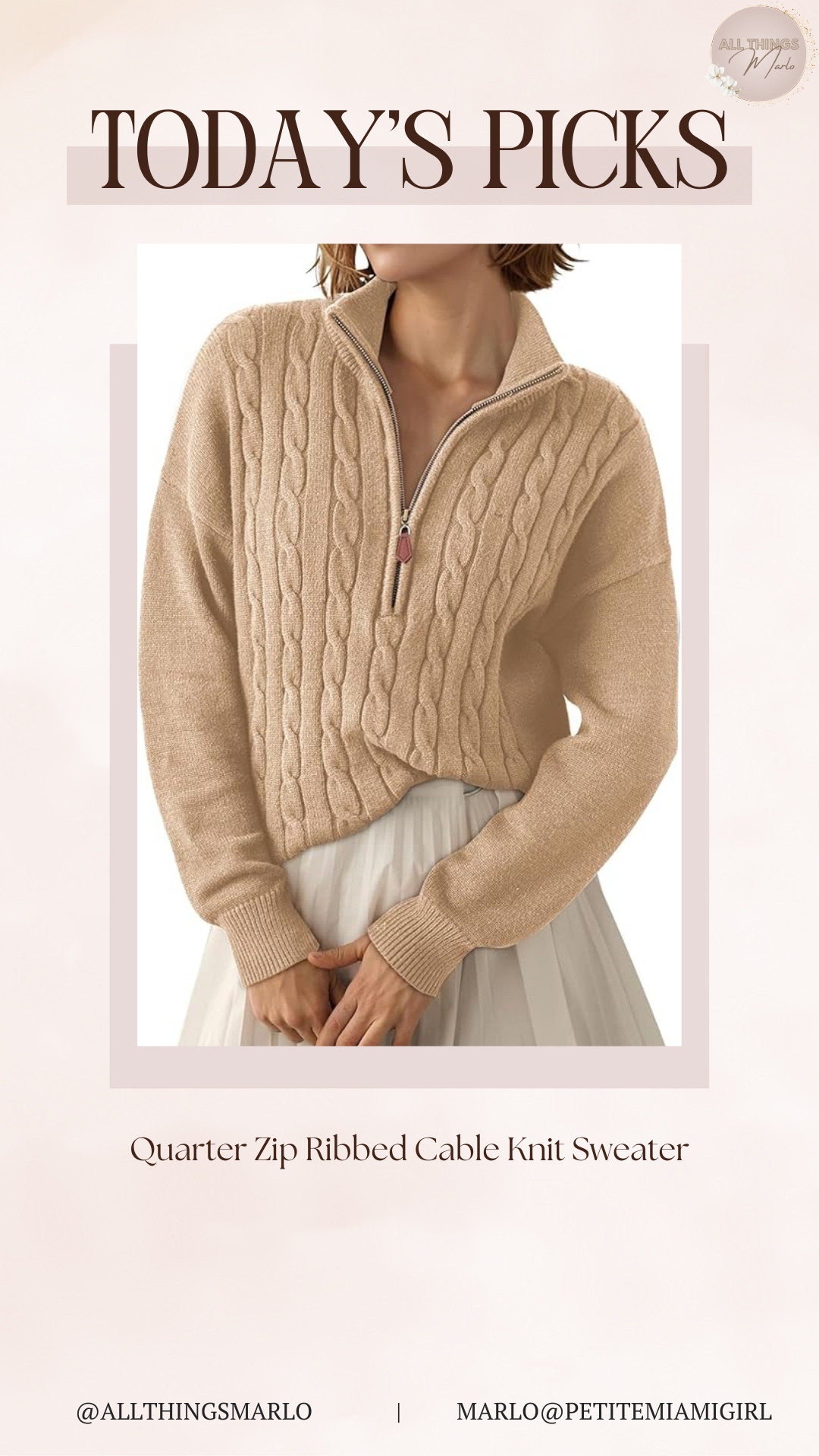 Quarter Zip Ribbed Cable Knit Sweater 

 #LTKSeasonal #LTKWorkwear #LTKTravel
