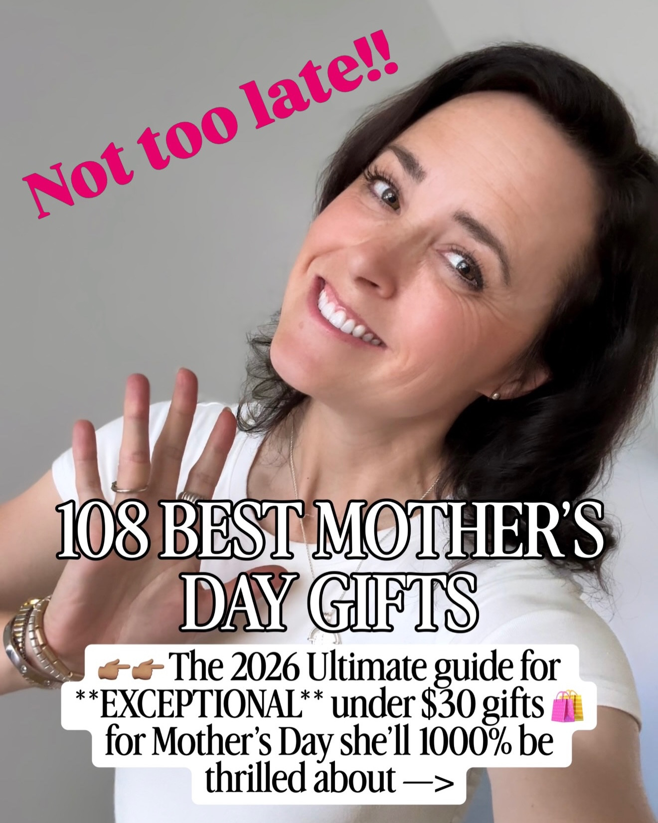 This year’s gift finds are AMAZING 

The idea that originally started the $30 and under gift guide was knowing how much people want their mom to feel loved, seen, and special on Mother’s Day — but I get it — life gets busy, thinking of gift ideas can overwhelm, so people revert to typical flowers, her favorite candy, and coupon books… all of which are good!

But, if you want to break out of that cycle — This guide was created to serve YOU: It takes some of the fatigue/indecision out of gift hunting by giving you a list of most loved items to choose from that don’t break the bank, and that she’ll LOVE!

#LTKmomlife #LTKActive #LTKMothersDay