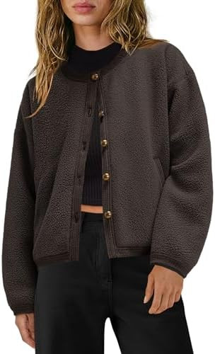 Yanekop Womens Sherpa Jacket Button Down Fleece Winter Coat Fuzzy Jackets Chunky Cardigan Sweater... | Amazon (US)