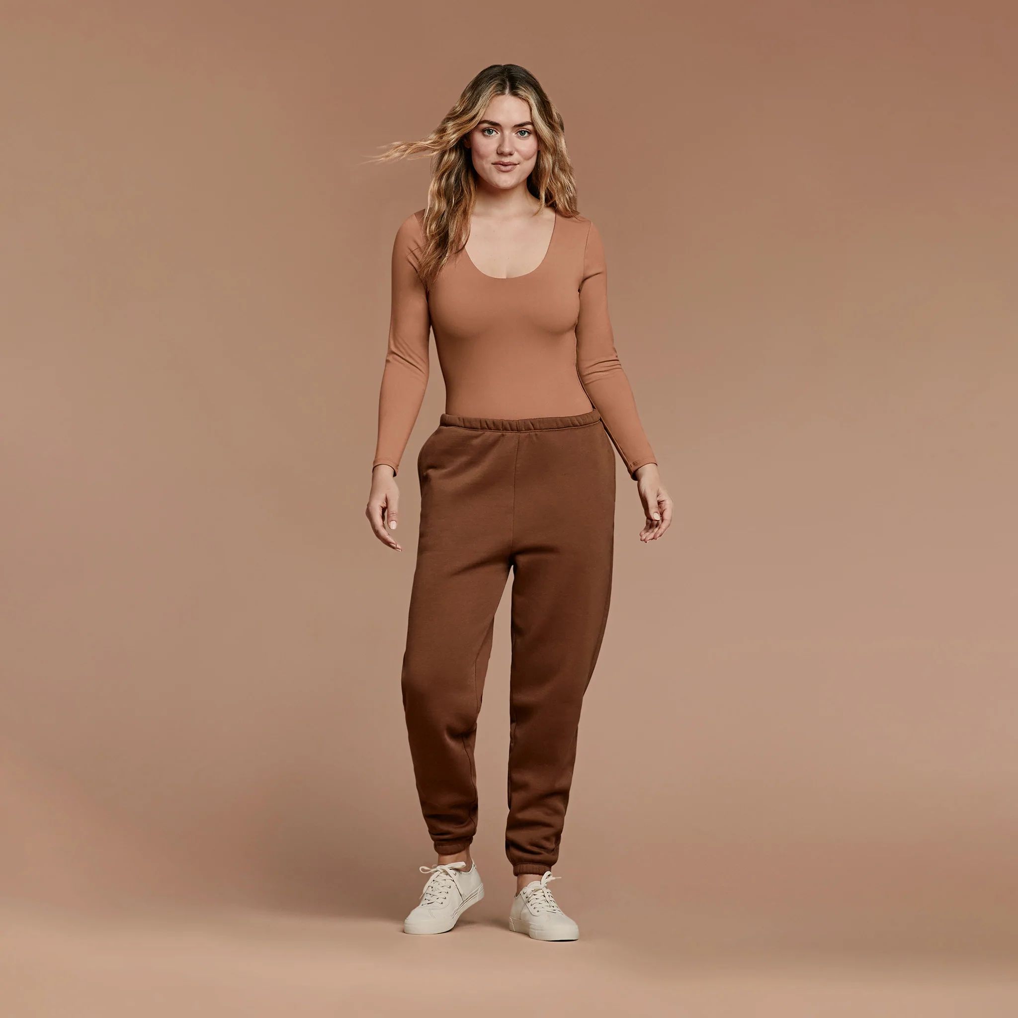 Women's Long Sleeve Scoop Neck Bodysuit | nuuds