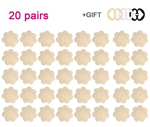 Daisyformals 20 Pairs Pasties Satin Nipple Cover Stickers Disposable Breast Petals Flower Shape | Amazon (US)