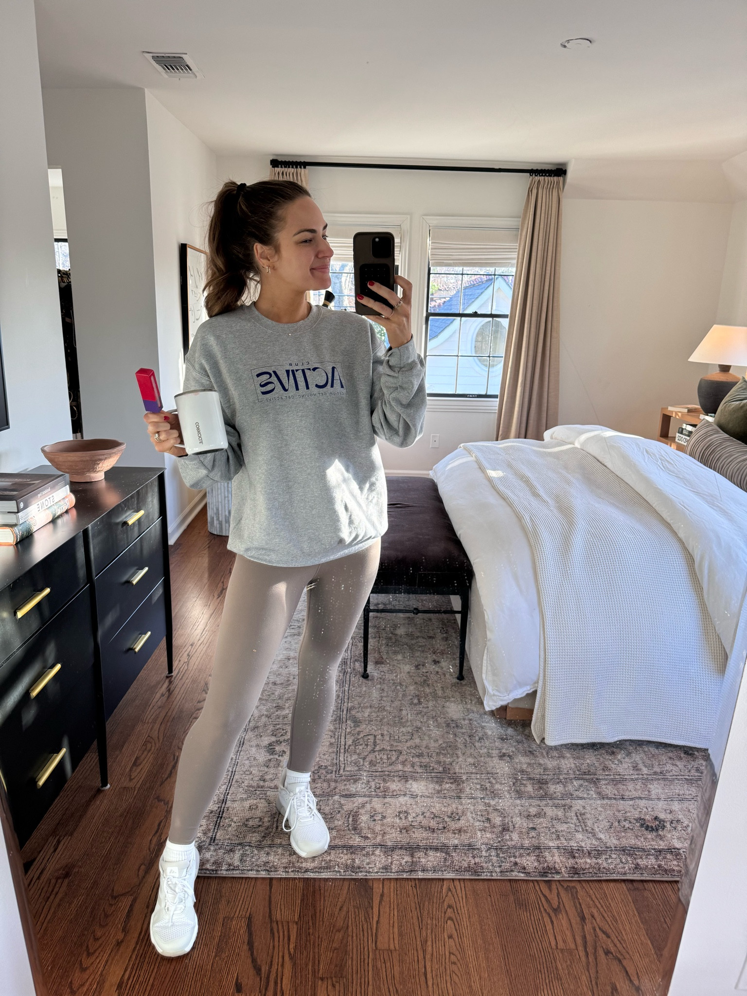 My workout outfit this morning! Wearing a size S in everything & my sneakers run TTS. 