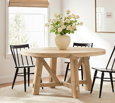 Farmhouse Trestle Round Dining Table (60") | Pottery Barn (US)