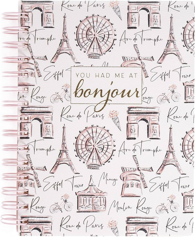 Graphique Medium Vegan Leather Spiral Journal - Meet Me in Paris - 192 Lined Pages - Perfect for ... | Amazon (US)