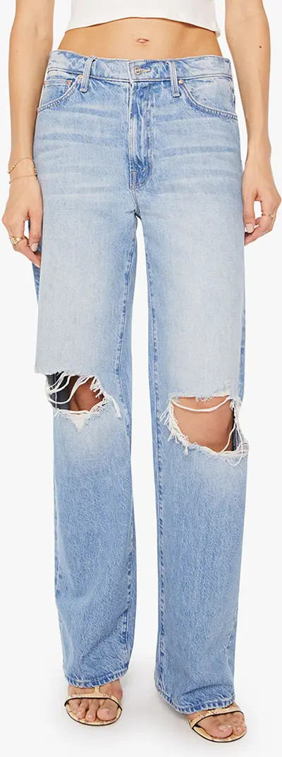 MOTHER The Dodger Sneak Ripped Wide Leg Jeans | Nordstrom | Nordstrom