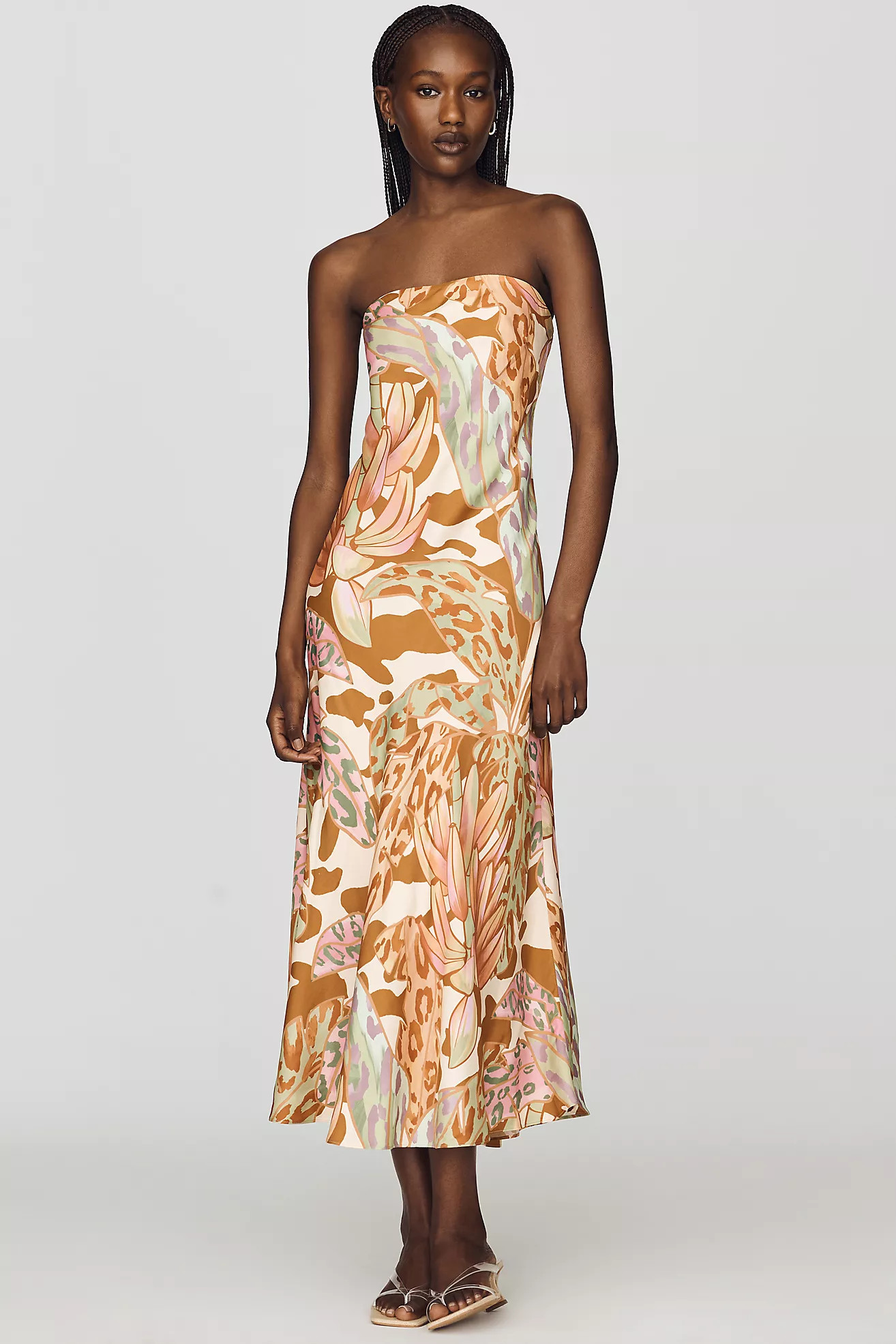 Farm Rio x Anthropologie Strapless Printed Midi Slip Dress | Anthropologie (US)