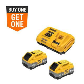 20V MAX XR Lithium-Ion Battery and Charger Kit with (2) Powerpack 8.0 Ah Batteries and Charger | The Home Depot