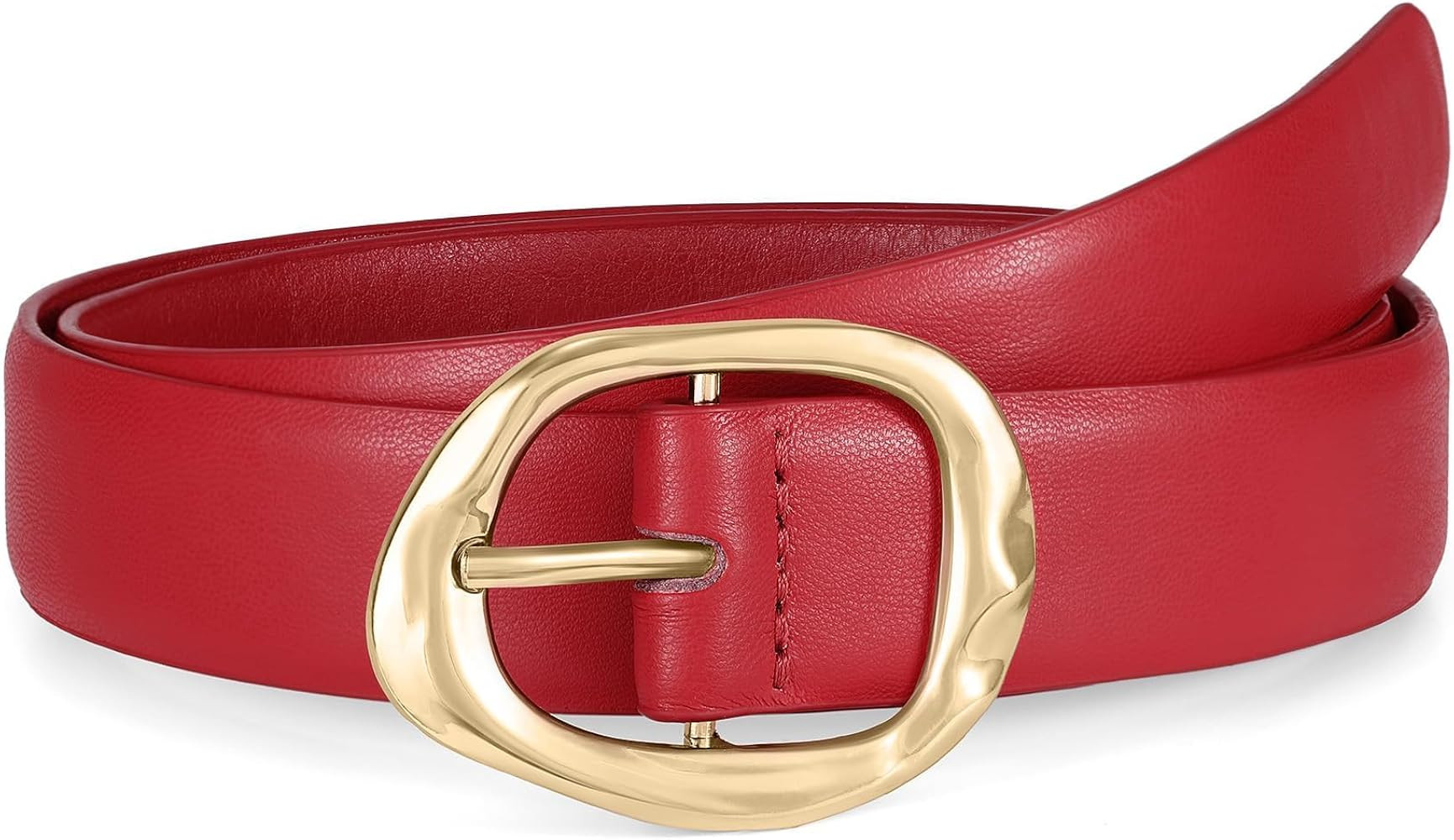 WHIPPY Leather Belt for Women Casual Waist Belt with Gold Buckle Fashion Ladies Belt for Jeans Pa... | Amazon (US)