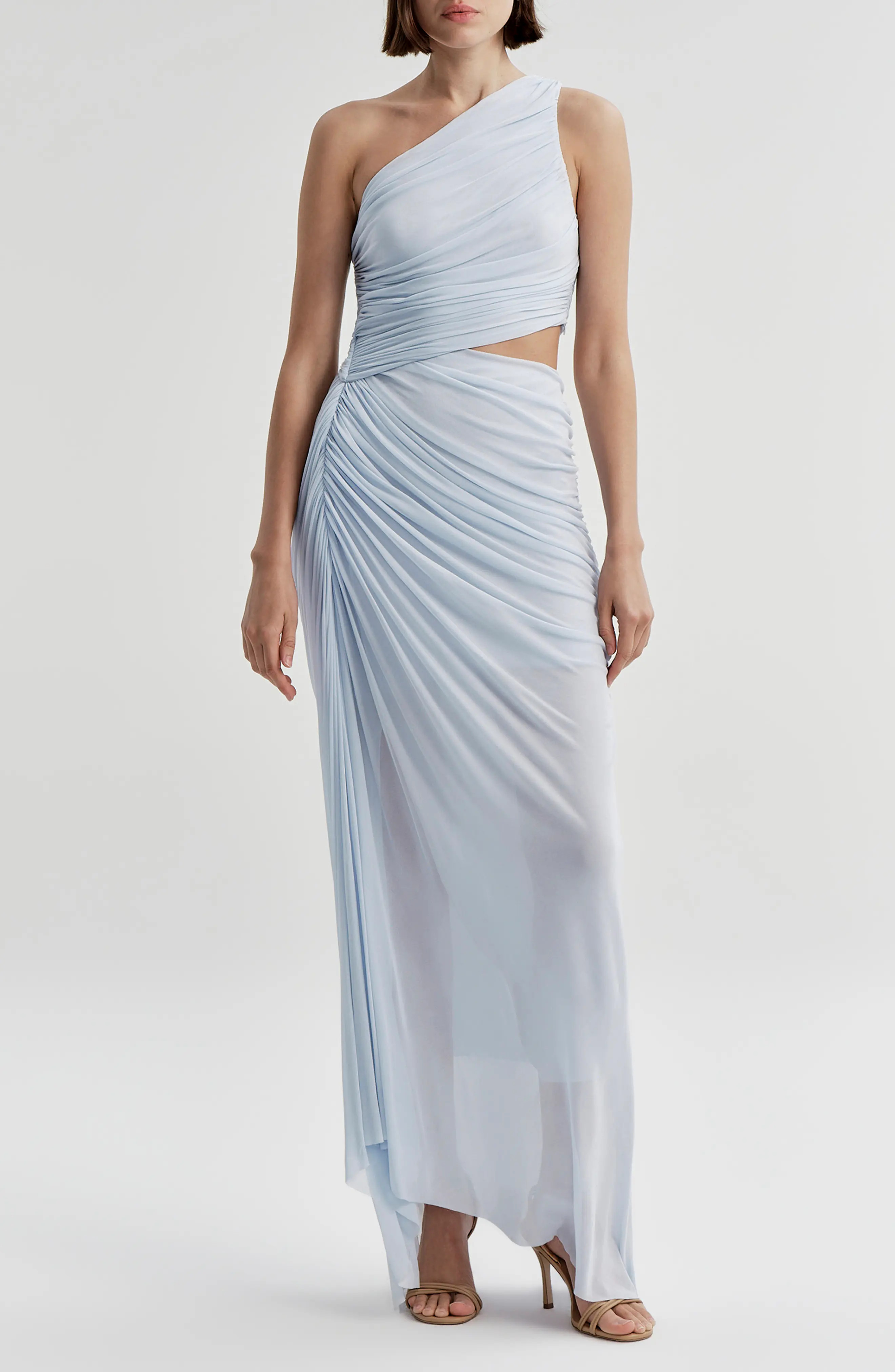 A.L.C. Cleo One-Shoulder Cutout Detail Asymmetric Mesh Maxi Dress (Women) | Nordstrom | Nordstrom