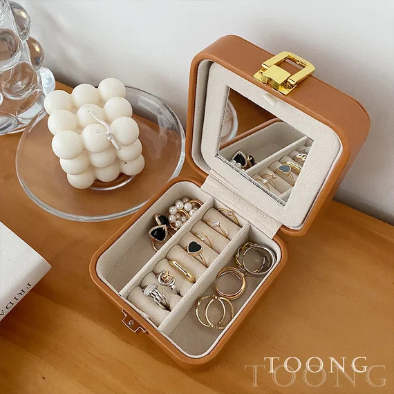 Dirty orange flower jewelry box storage box small exquisite earrings ring jewelry storage box sim... | Etsy (US)