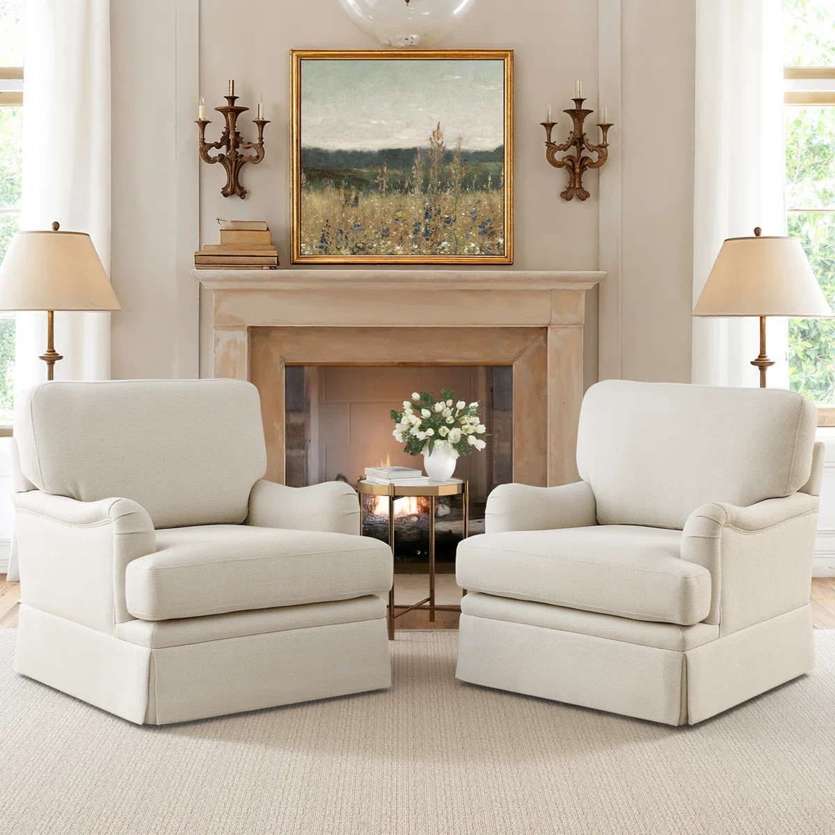 Muro Modern Skirted Swivel Accent Chair With Removable Cushion For Living Room,Bedroom,Office（S... | Wayfair North America