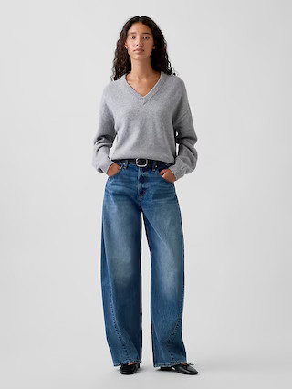 CashSoft Oversized V-Neck Sweater | Gap (US)