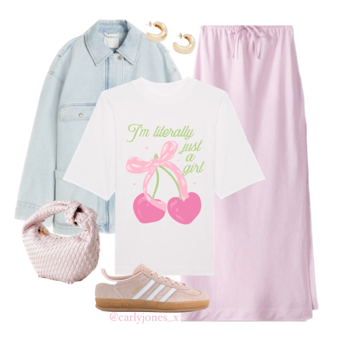 Graphic tee and maxi skirt outfit for spring summer!
Graphic tee, graphic tee outfit, pink maxi skirt, denim jacket, adidas gazelle outfit, pink bag, ootd, outfit inspo, summer outfit, spring outfit, coquette outfit, cherry tee, summer 2024 outfit trends

#LTKuk #LTKspring #LTKsummer