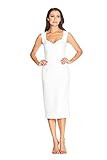 Dress the Population Women's ELLE Sweetheart Sleeveless Bodycon MIDI Dress, Off White, Large | Amazon (US)