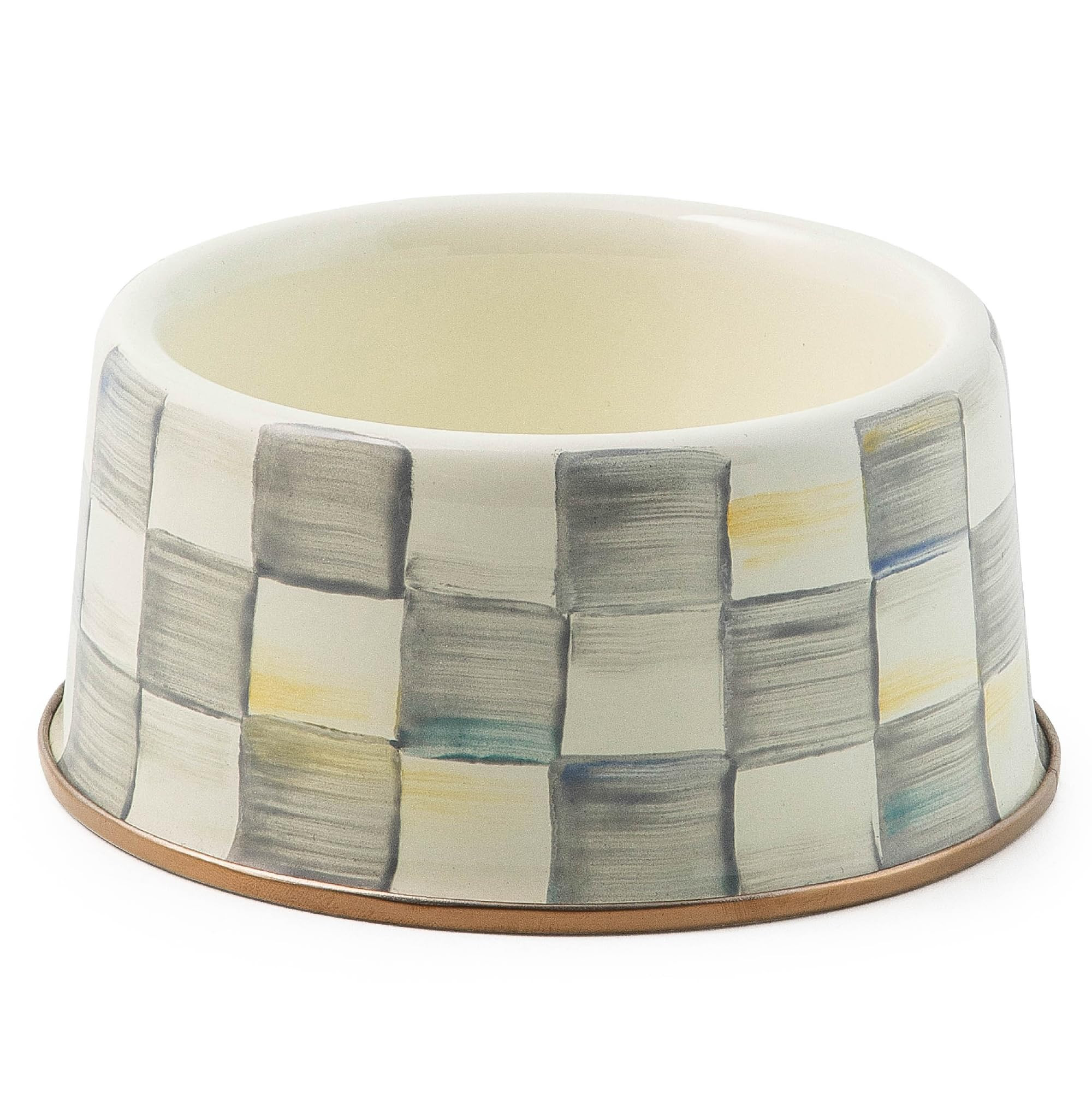 MACKENZIE-CHILDS Pet Bowl, Cute Cat and Dog Bowl for Food and Water, Gray-and-White Sterling Chec... | Amazon (US)