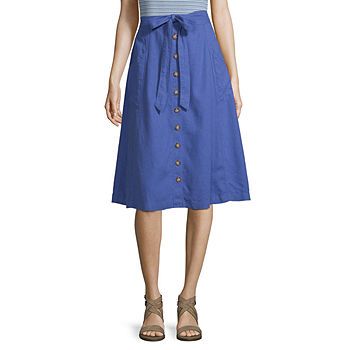 a.n.a Soft Womens Mid Rise Midi A-Line Skirt - JCPenney | JCPenney