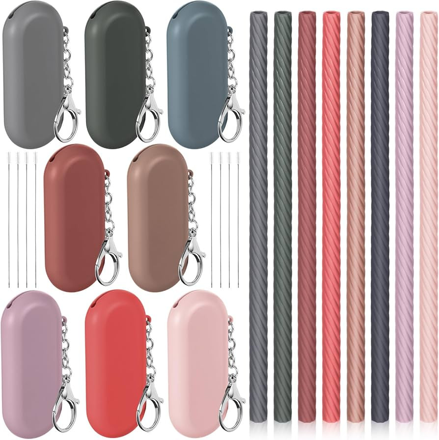 Meanplan 8 Set Cruise Ship Essentials,Silicone Straws with Case Reusable Foldable Portable Drinki... | Amazon (US)