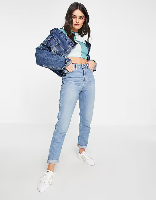 ASOS DESIGN shrunken spliced t-shirt with stitch detail in green | ASOS (Global)