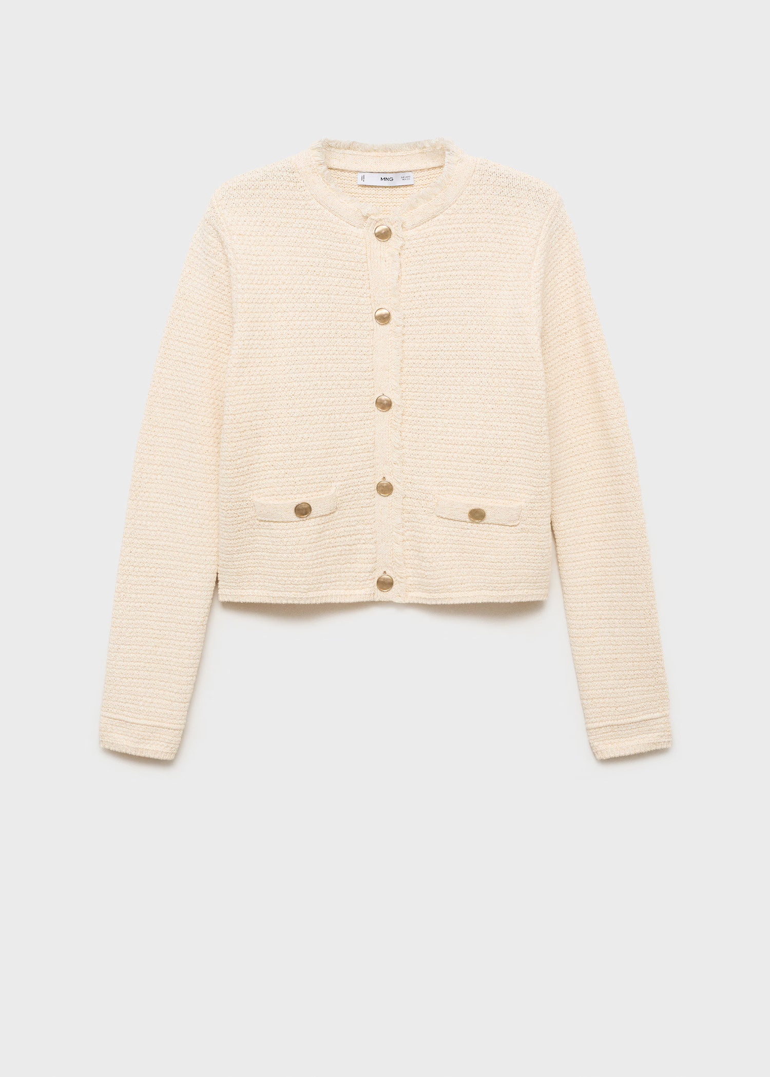 Knitted cardigan with frayed ends - Women | MANGO United Kingdom | MANGO (UK)