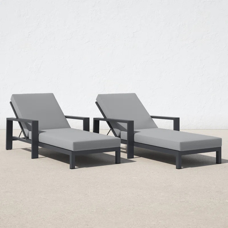Hoyt Outdoor Metal Chaise Lounge (Set of 2) | Wayfair North America